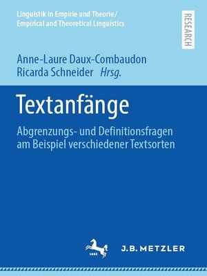 cover image of Textanfänge